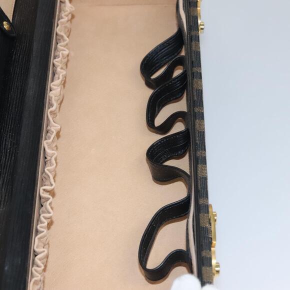 FENDI Zucca Canvas Hand Bag Brown Black Gold - Picture 14 of 14